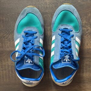 Adidas Marathon Tech Sneakers, Blue and Teal, Men’s US 10
